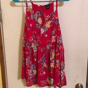 Torrid Hot Pink Babydoll Top With Floral Pattern